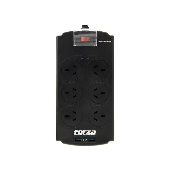 Zapatilla Enchufe Protector Tensión Forza 6 Tomas + USB
