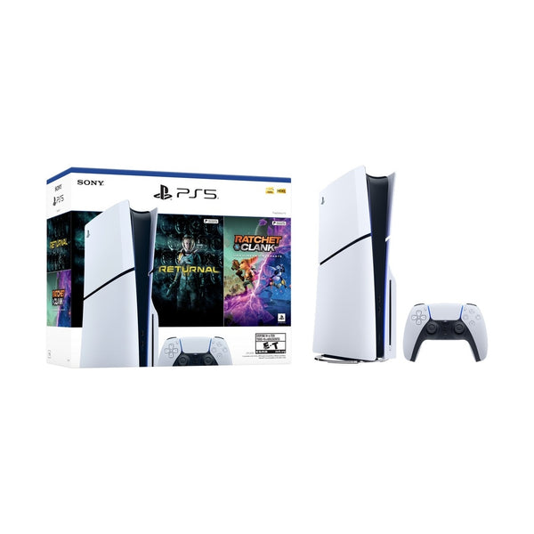 Consola Ps5 Slim Estándar + Juego Ratchet & Clank Y Returnal Color Blanco